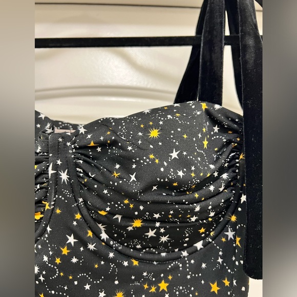 NWT BCBG Generation Fitted Star Celestial Bodysuit with Velvet Straps - Picture 6 of 11